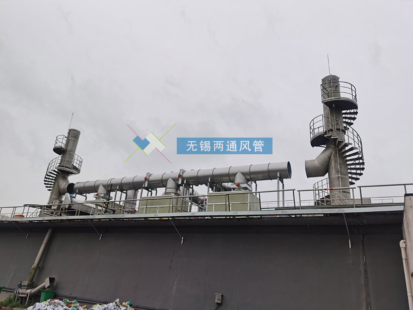 上海石洞口工程即将收工，不锈钢自立式烟囱已全部安装完毕